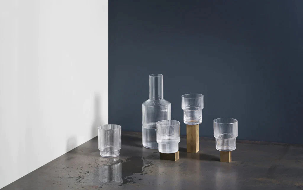 A selection of Ripple glassware by ferm LIVING