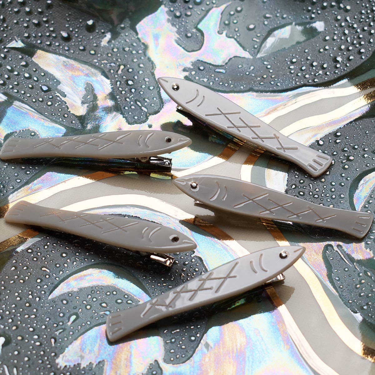 Winona Irene Sardine Fish Acetate Hair Clip Set of 2