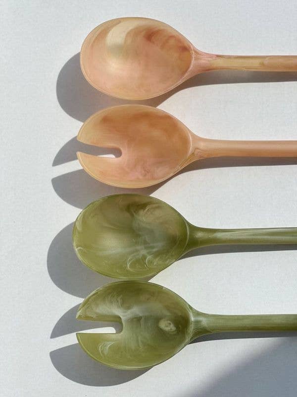 MAEGEN Salad Servers Set in Olive Resin - Lifestory
