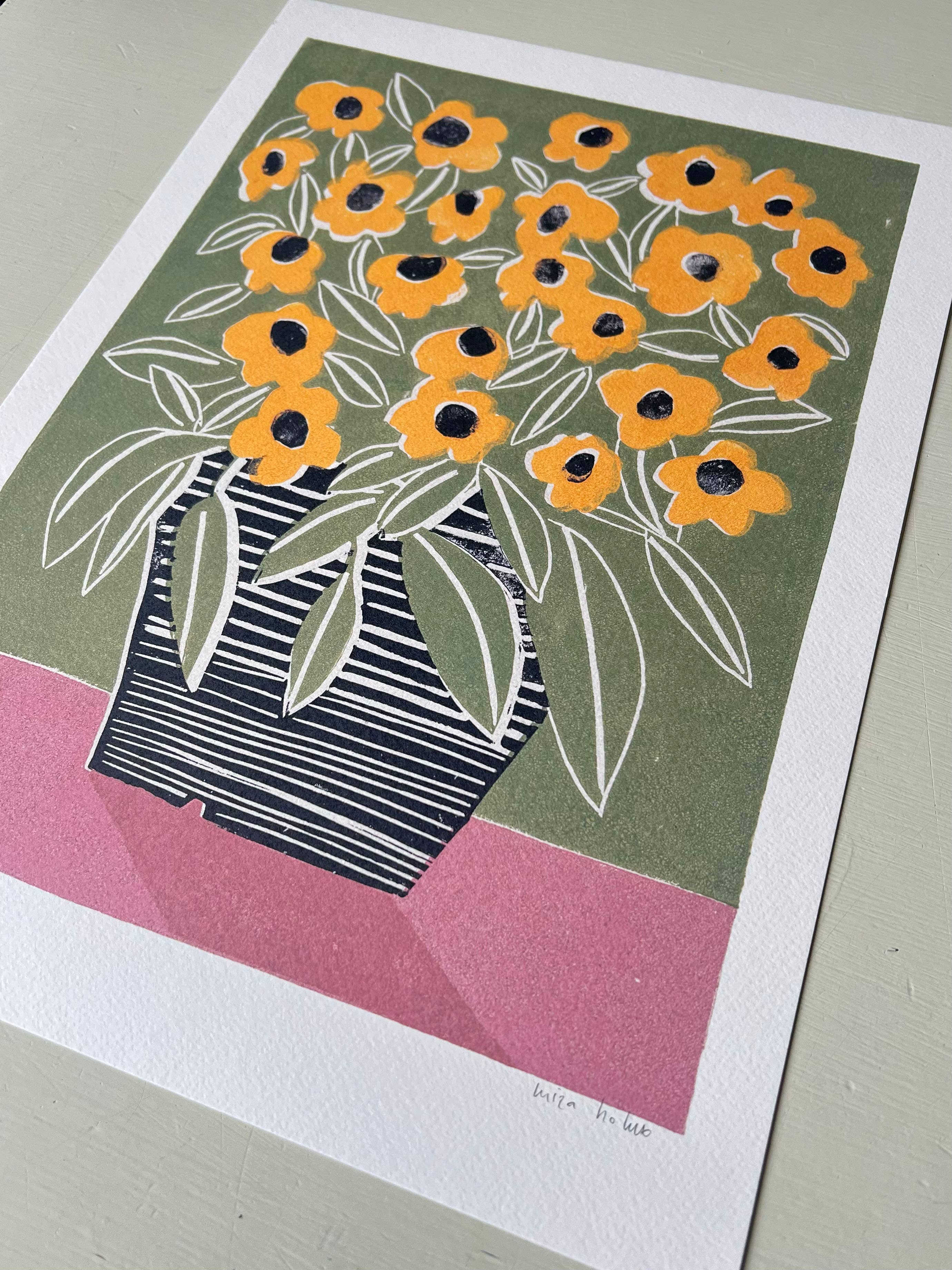 'Black Eyed Susan' Unframed A3 Print by Luiza Holub - Lifestory