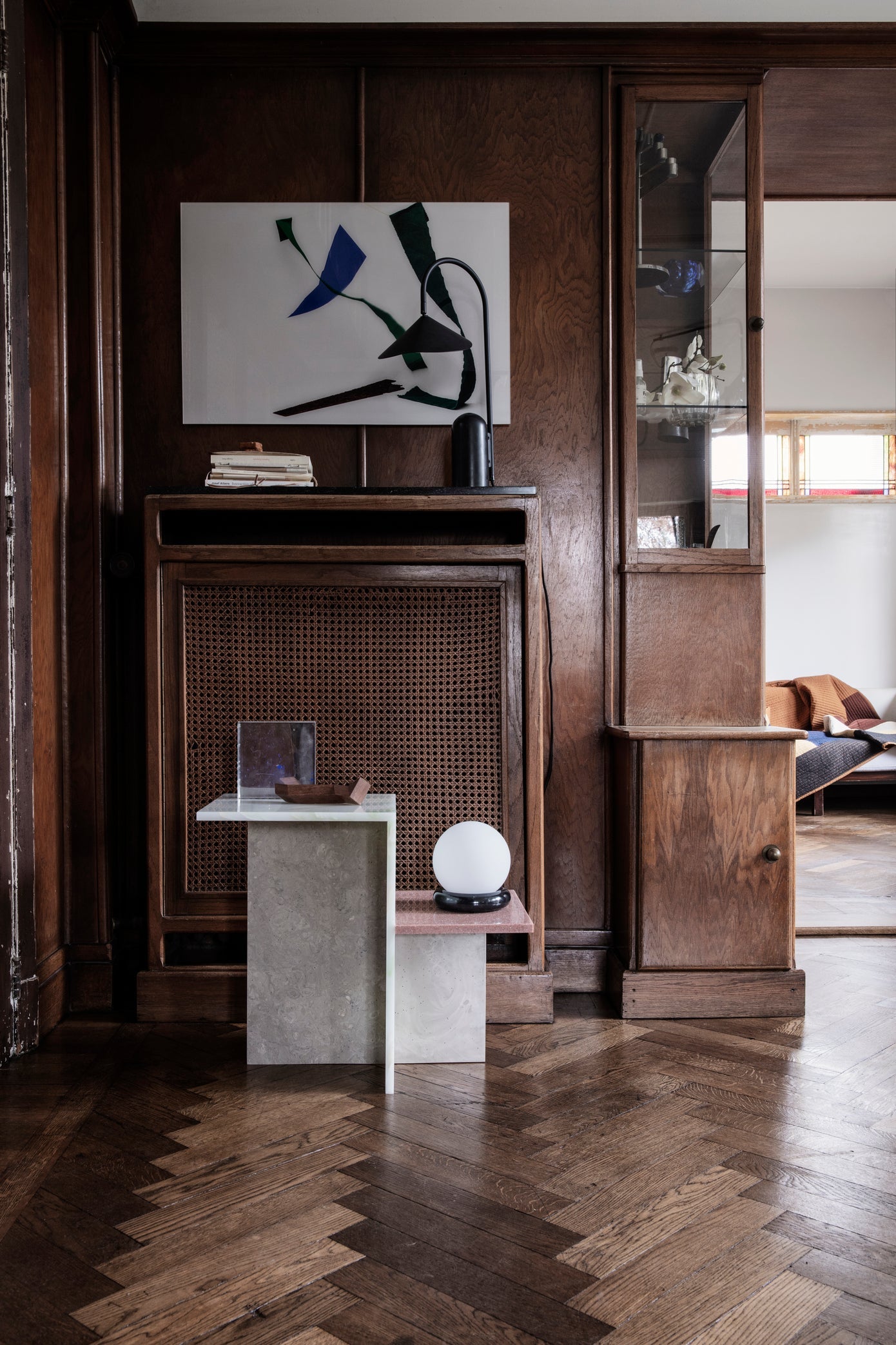 Arum Table Lamp | Black/Black Marble | by ferm Living - Lifestory