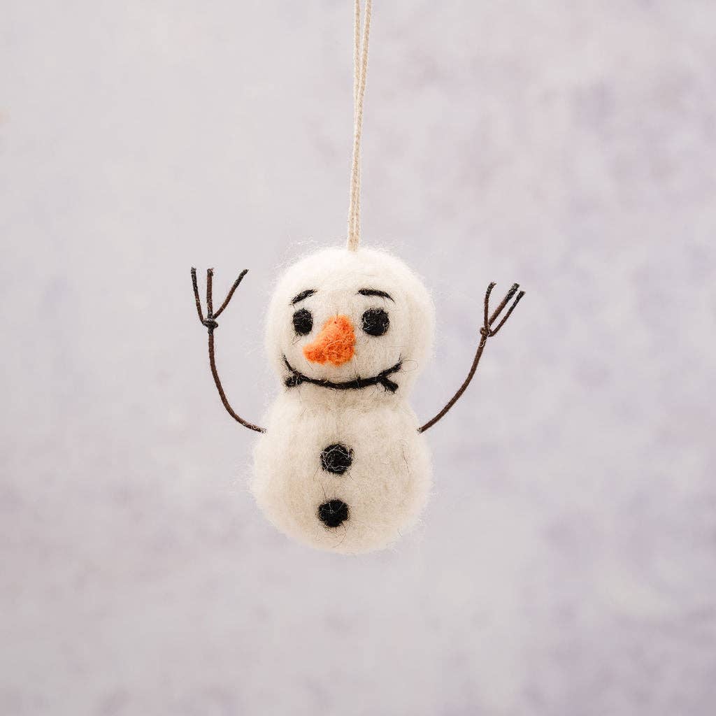Snowman Hand Crafted Felt Hanging Decoration