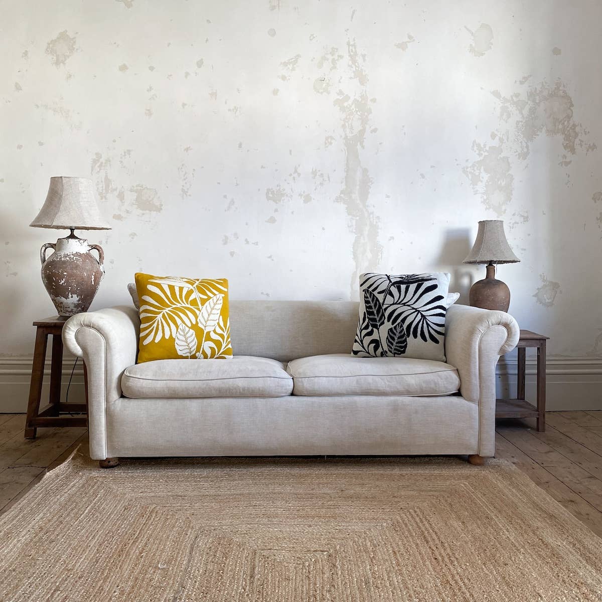 Leaf Cushion - Citrus | Cotton & Biodegradable Inner | by Sophie Home - Lifestory