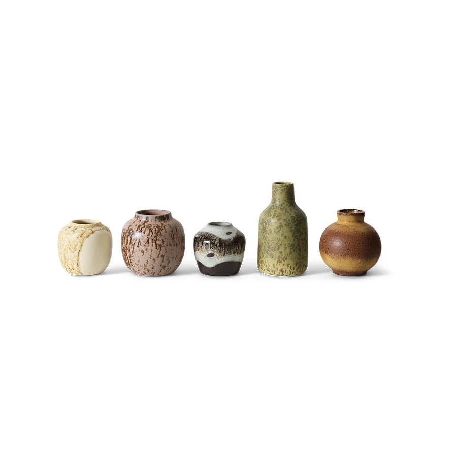 HKLIVING Set of 5 Small Vases in 'Pursuit'