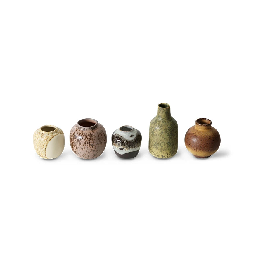 HKLIVING Set of 5 Small Vases in 'Pursuit'