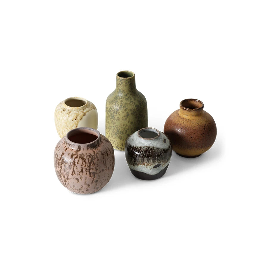 HKLIVING Set of 5 Small Vases in 'Pursuit'
