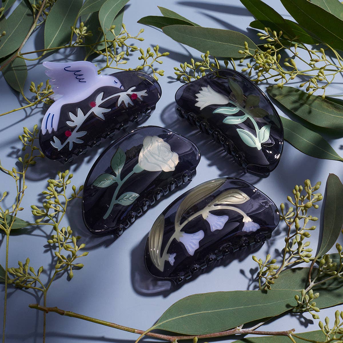 Winona Irene Belladonna Floral Acetate Hair Claw - Lifestory