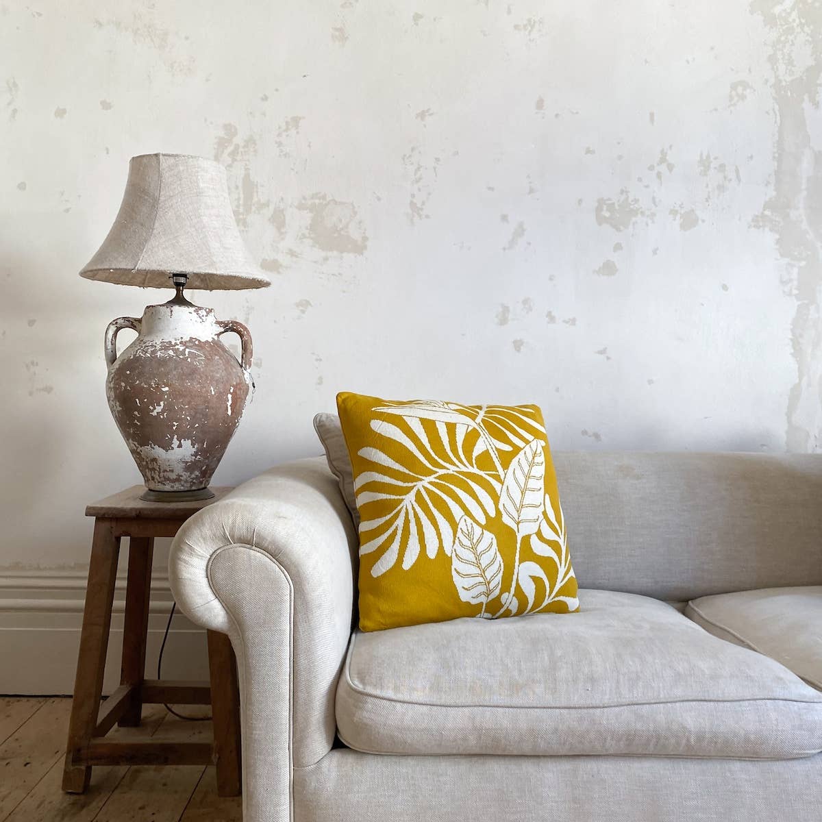 Leaf Cushion - Citrus | Cotton & Biodegradable Inner | by Sophie Home - Lifestory