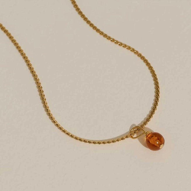 Amber Necklace in Gold by A Weathered Penny - Lifestory