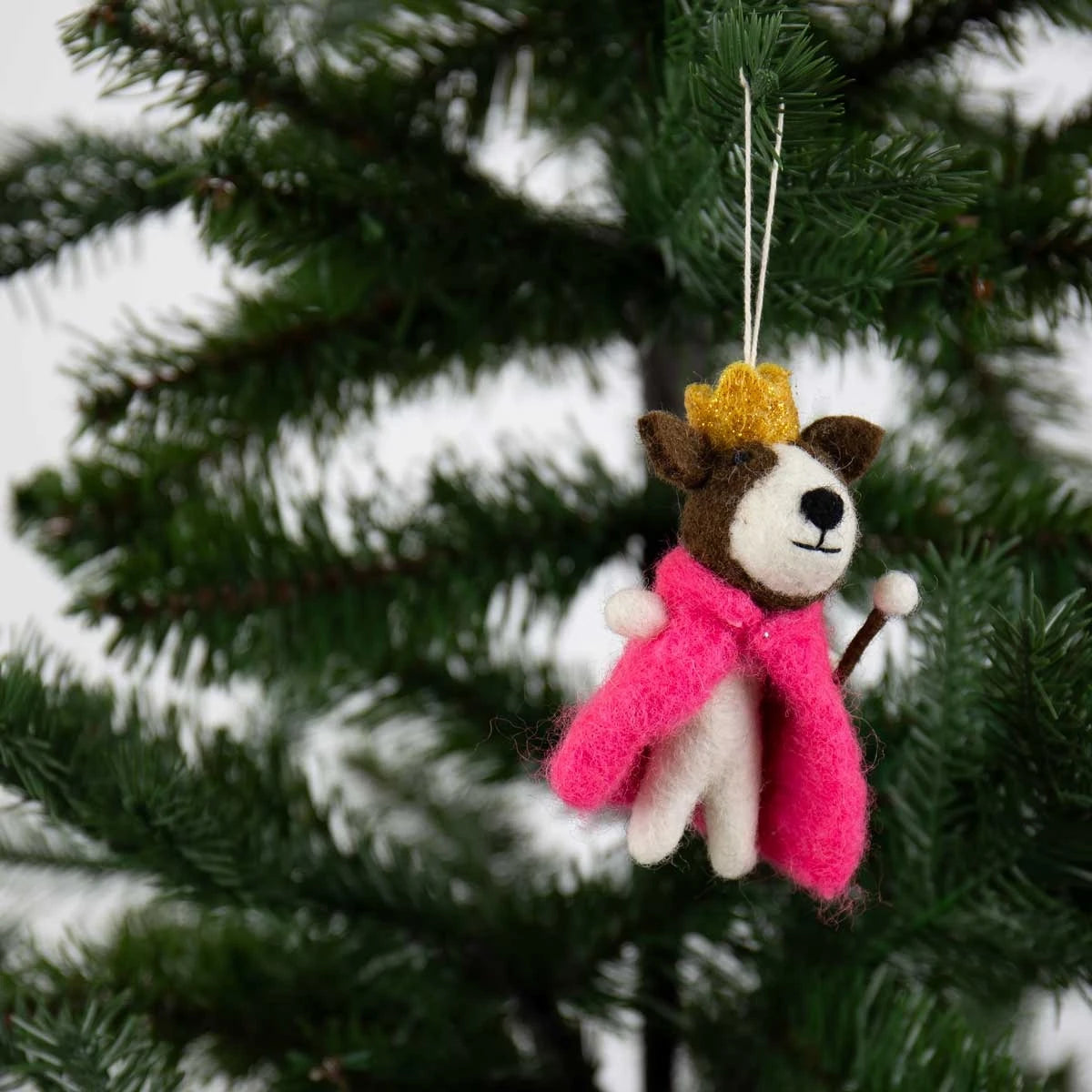 Dog the King Hand Felted Hanging Ornament