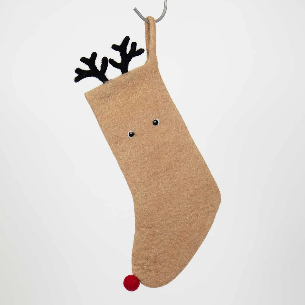 Reindeer Hand Felted Stocking