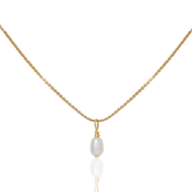 Pearl Droplet Necklace in Gold by A Weathered Penny - Lifestory