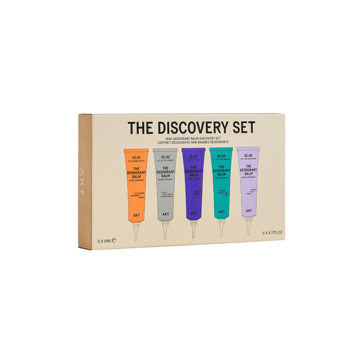 AKT Deodorant Balm The Discovery Set (5 x 5ml) - Aluminium-Free & Vegan