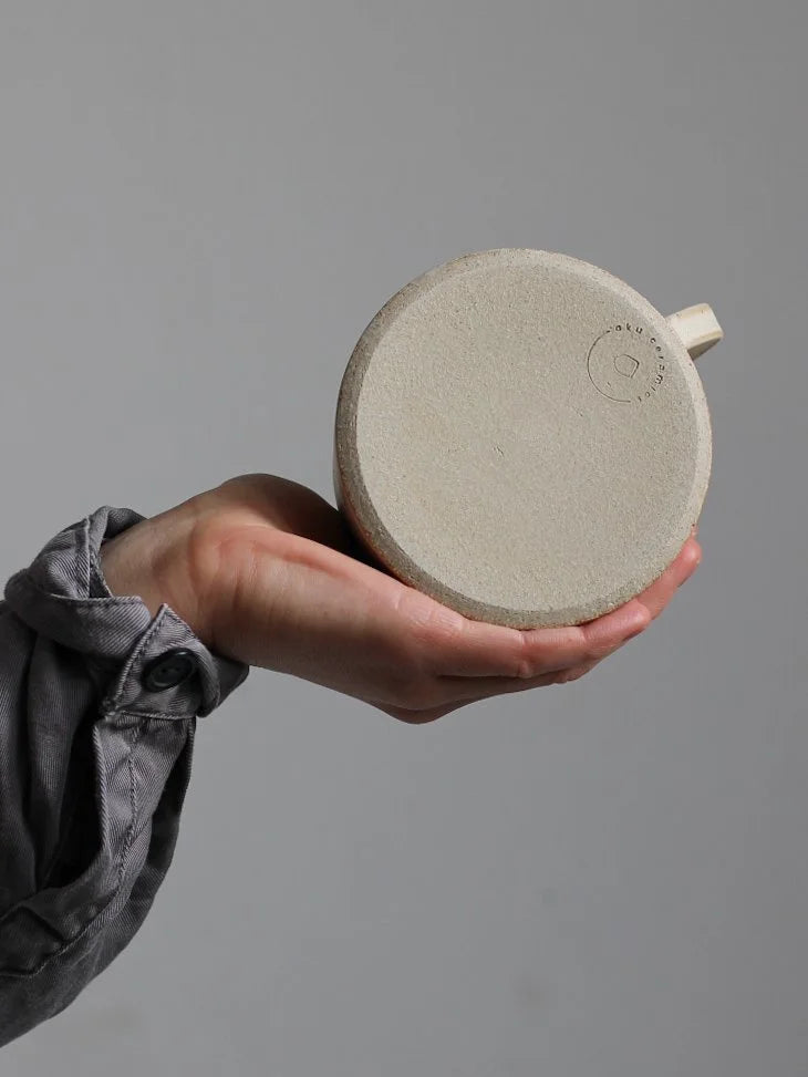 Short Mug in Ivory Glaze | 320ml | Hand Thrown | by Aku Ceramics - Lifestory