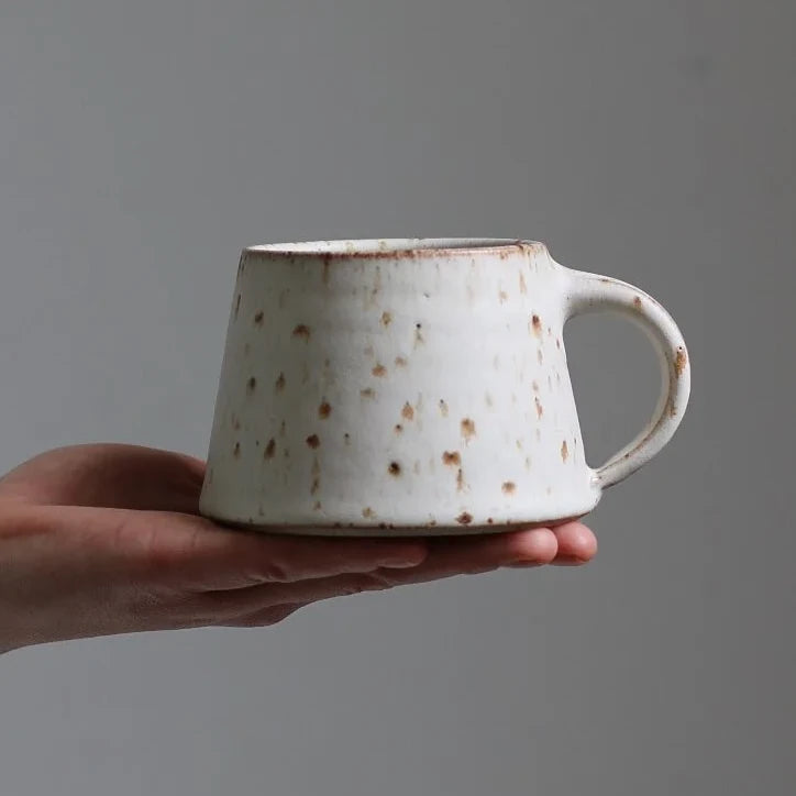 Short Mug in Speckled Ivory Glaze | 320ml | Hand Thrown | by Aku Ceramics - Lifestory