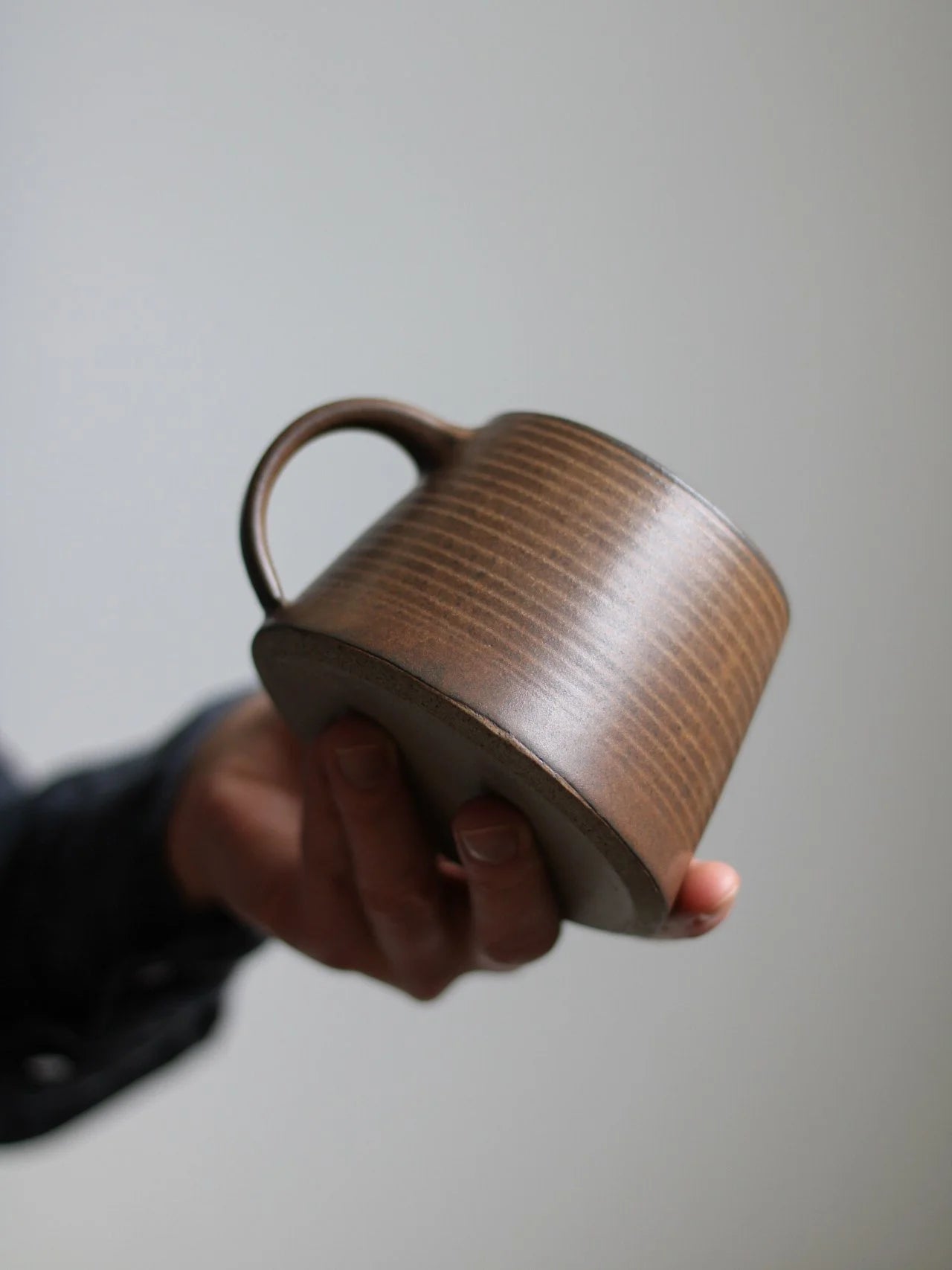 Short Mug in Tamba Glaze | 320ml | Hand Thrown | by Aku Ceramics - Lifestory