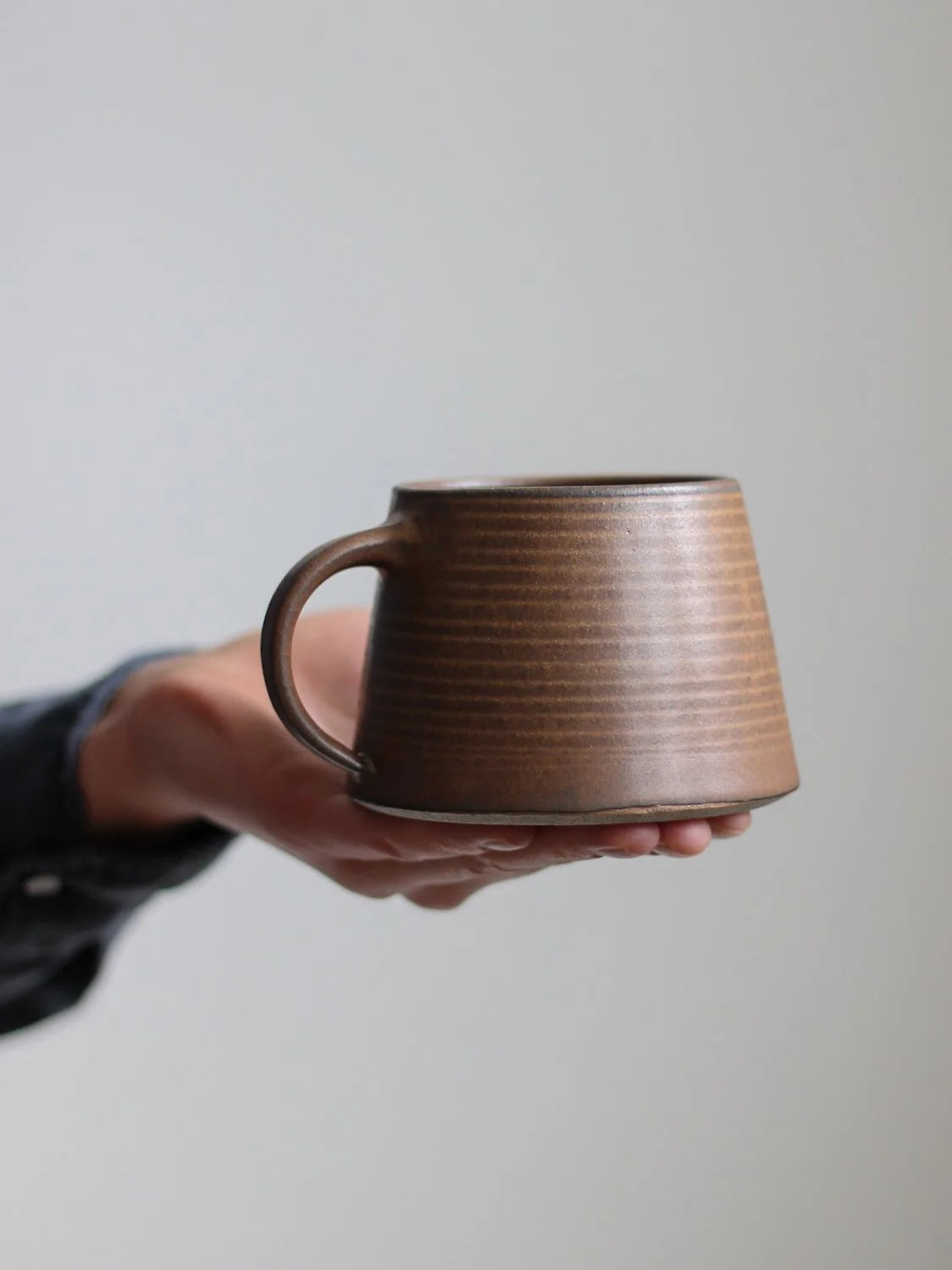 Short Mug in Tamba Glaze | 320ml | Hand Thrown | by Aku Ceramics - Lifestory