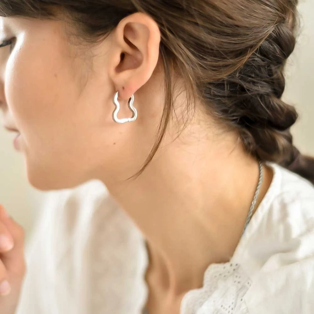 Arya Wavy Hoops in Gold or Silver by A Weathered Penny - Lifestory