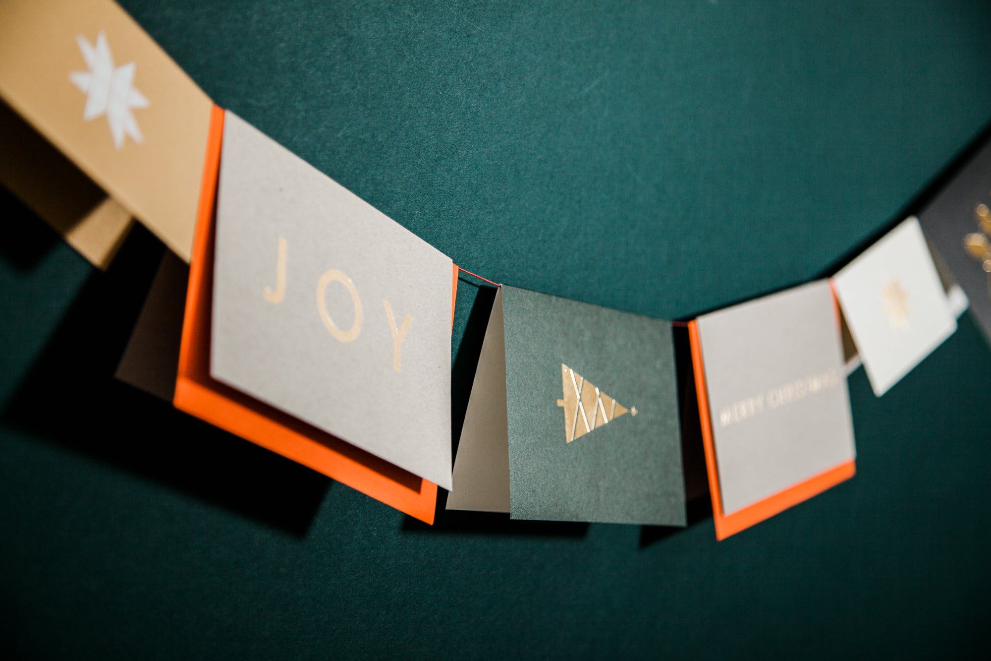 Small Froebel Star Card | Brass on Berry Red | Foil Blocked | by Ola - Lifestory