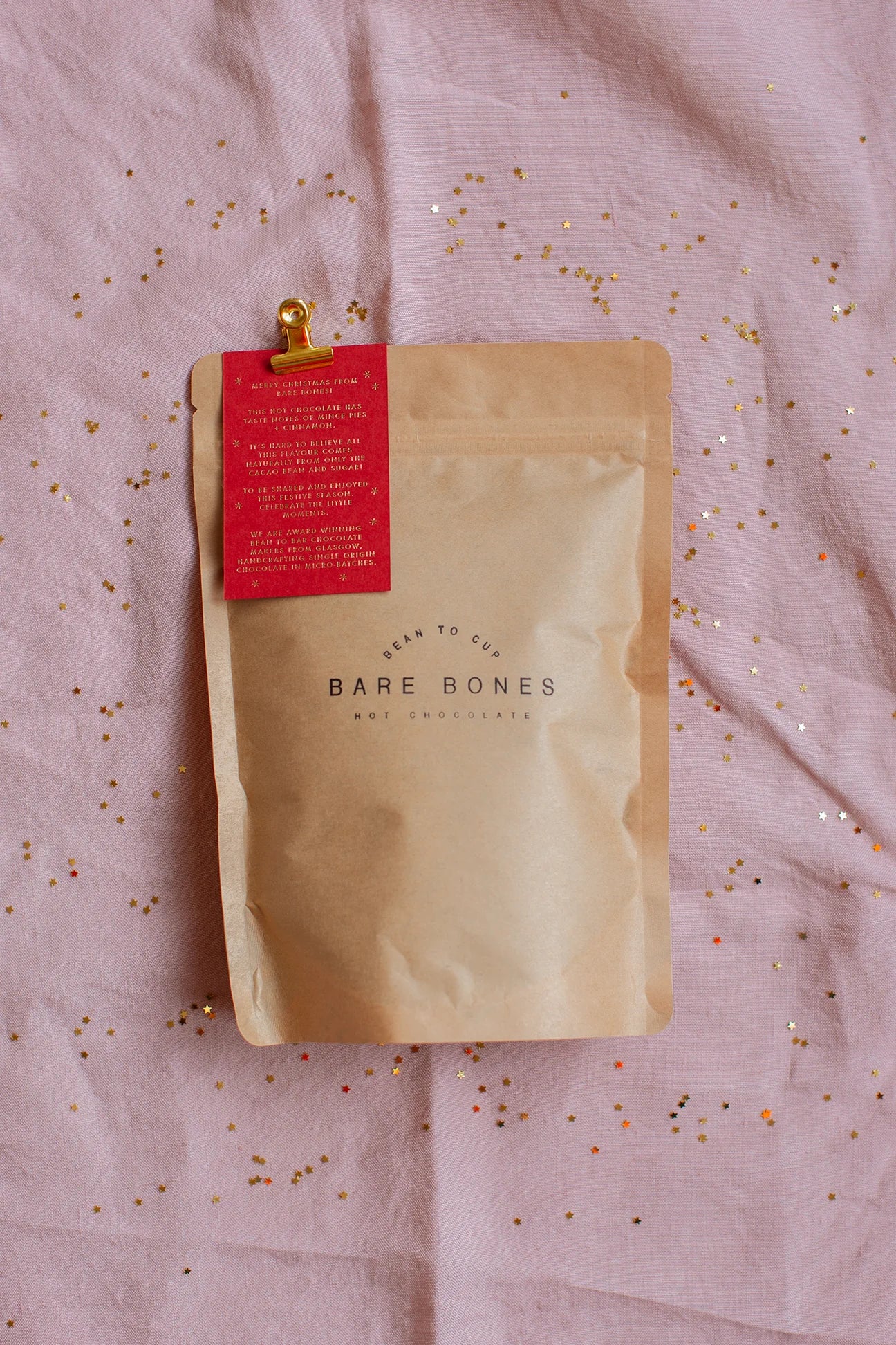 Bare Bones Christmas 2025 Hot Chocolate Flakes - Vegan | 250g | Peru Chocolate