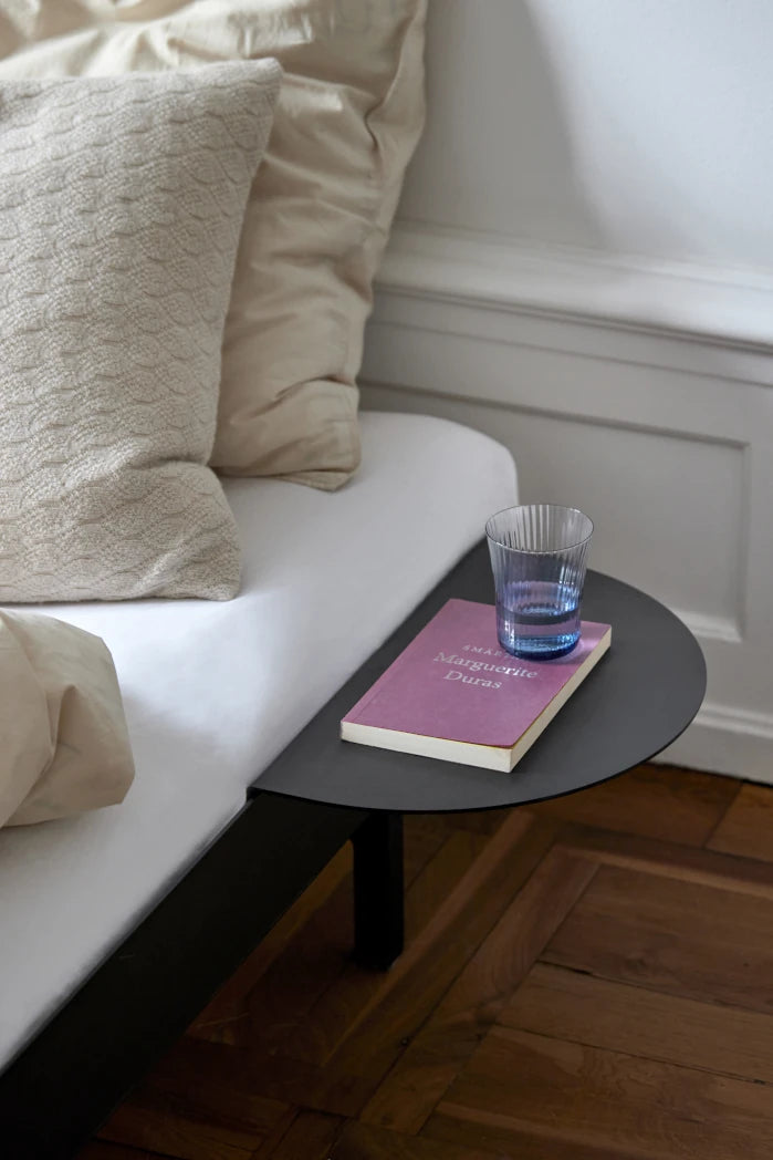 180cm bed with two side tables in black by Moebe