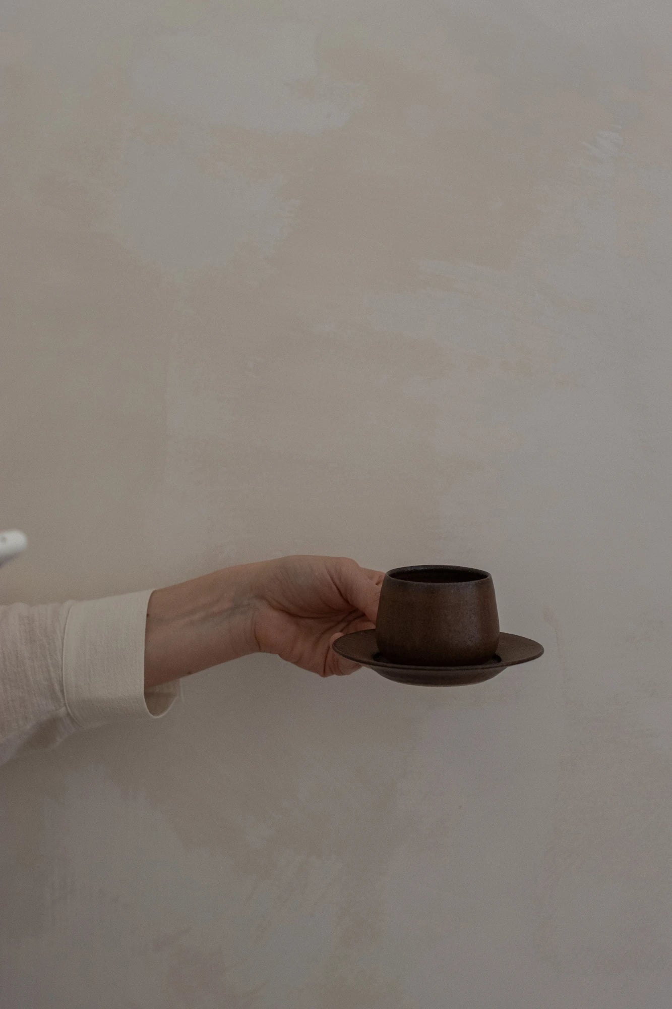 Small Cup & Saucer in Bark Glaze by Blanc Ceramics - Lifestory