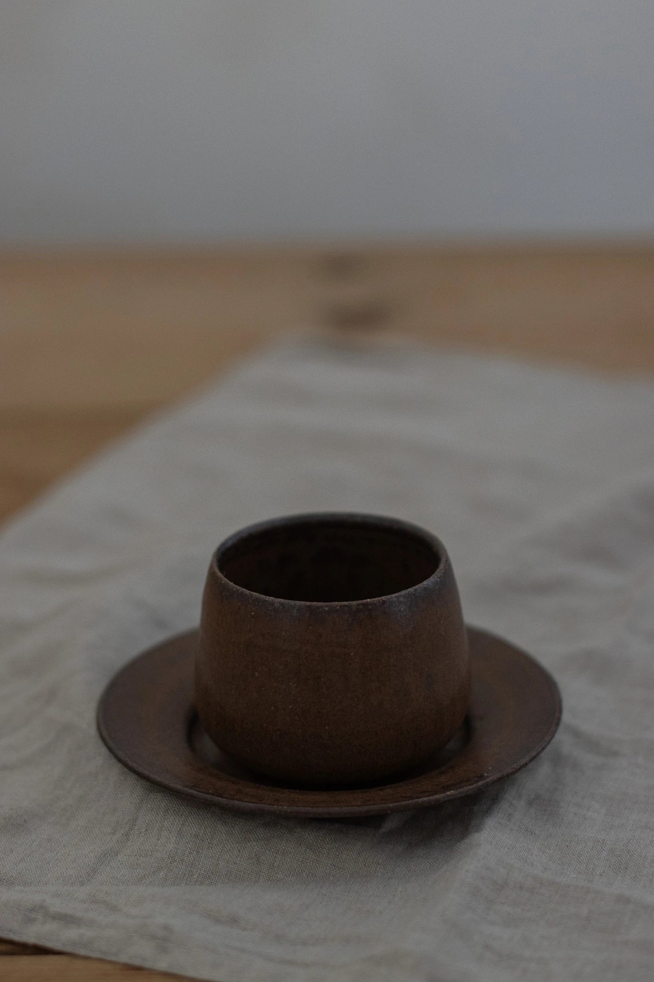Small Cup & Saucer in Bark Glaze by Blanc Ceramics - Lifestory