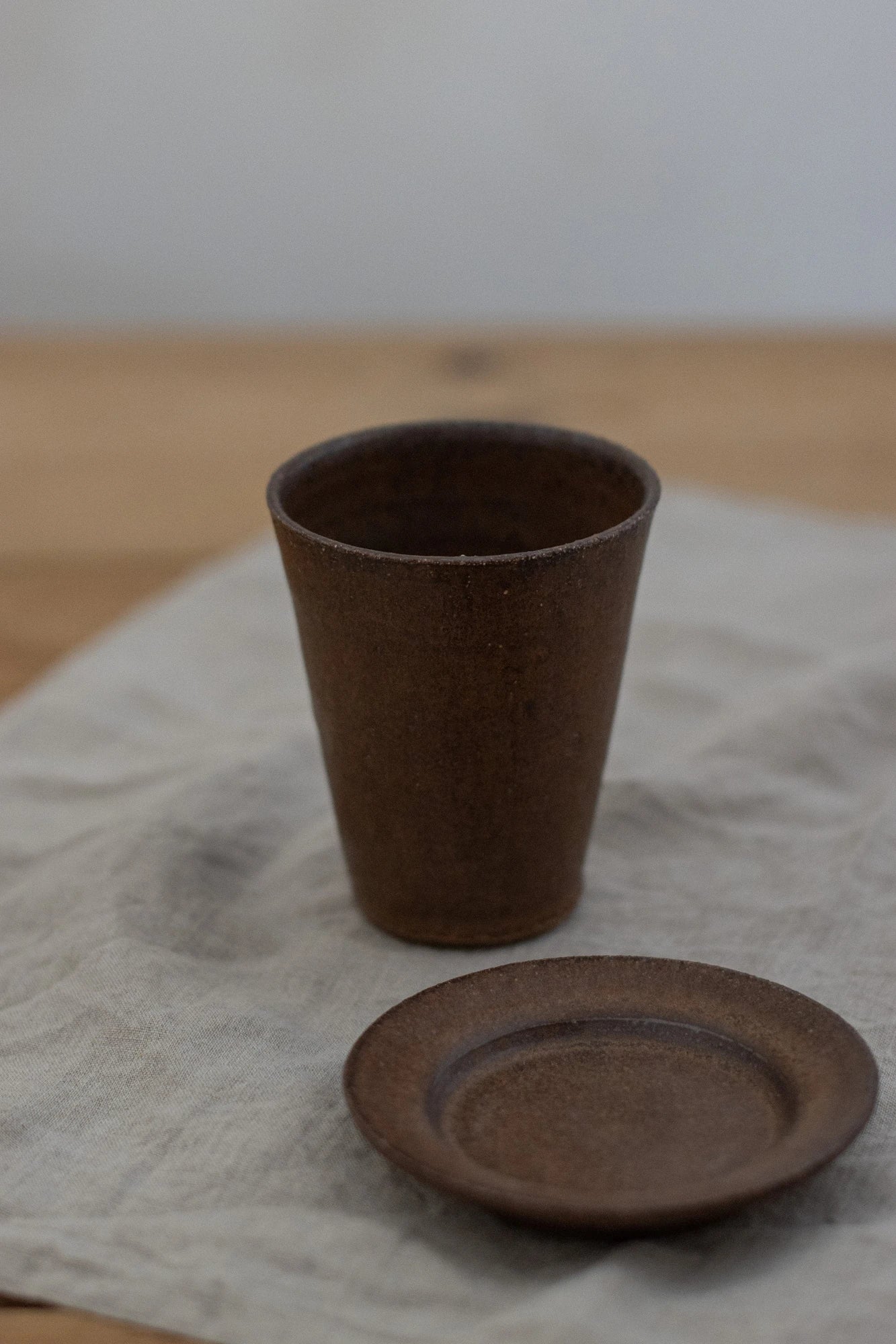 Tall Cup & Saucer in Bark Glaze by Blanc Ceramics - Lifestory