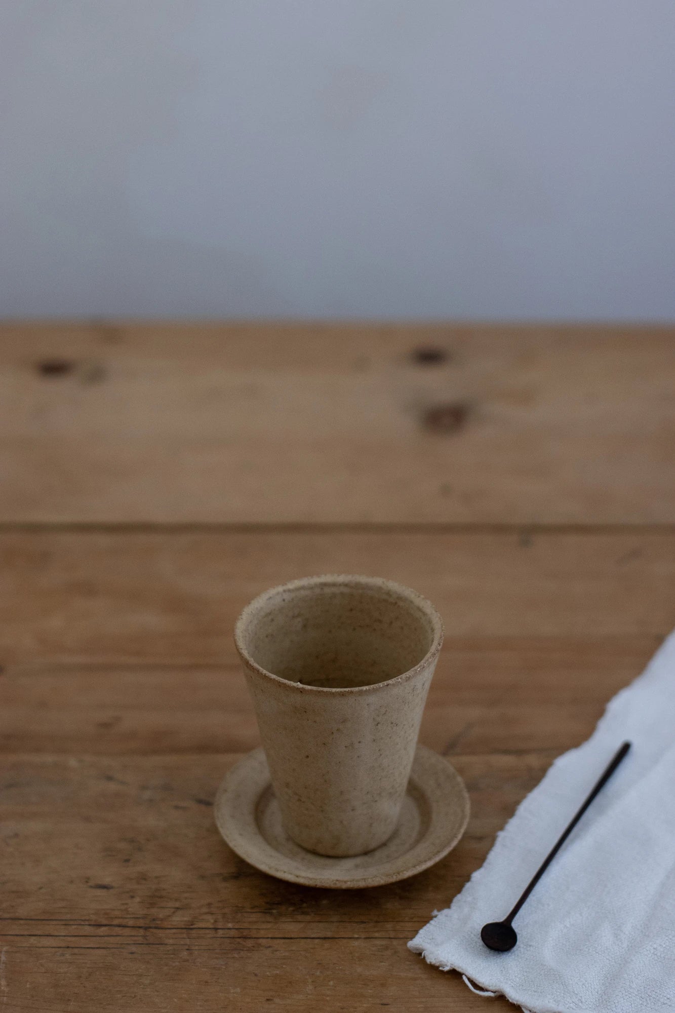 Tall Cup & Saucer in Hay Glaze by Blanc Ceramics - Lifestory