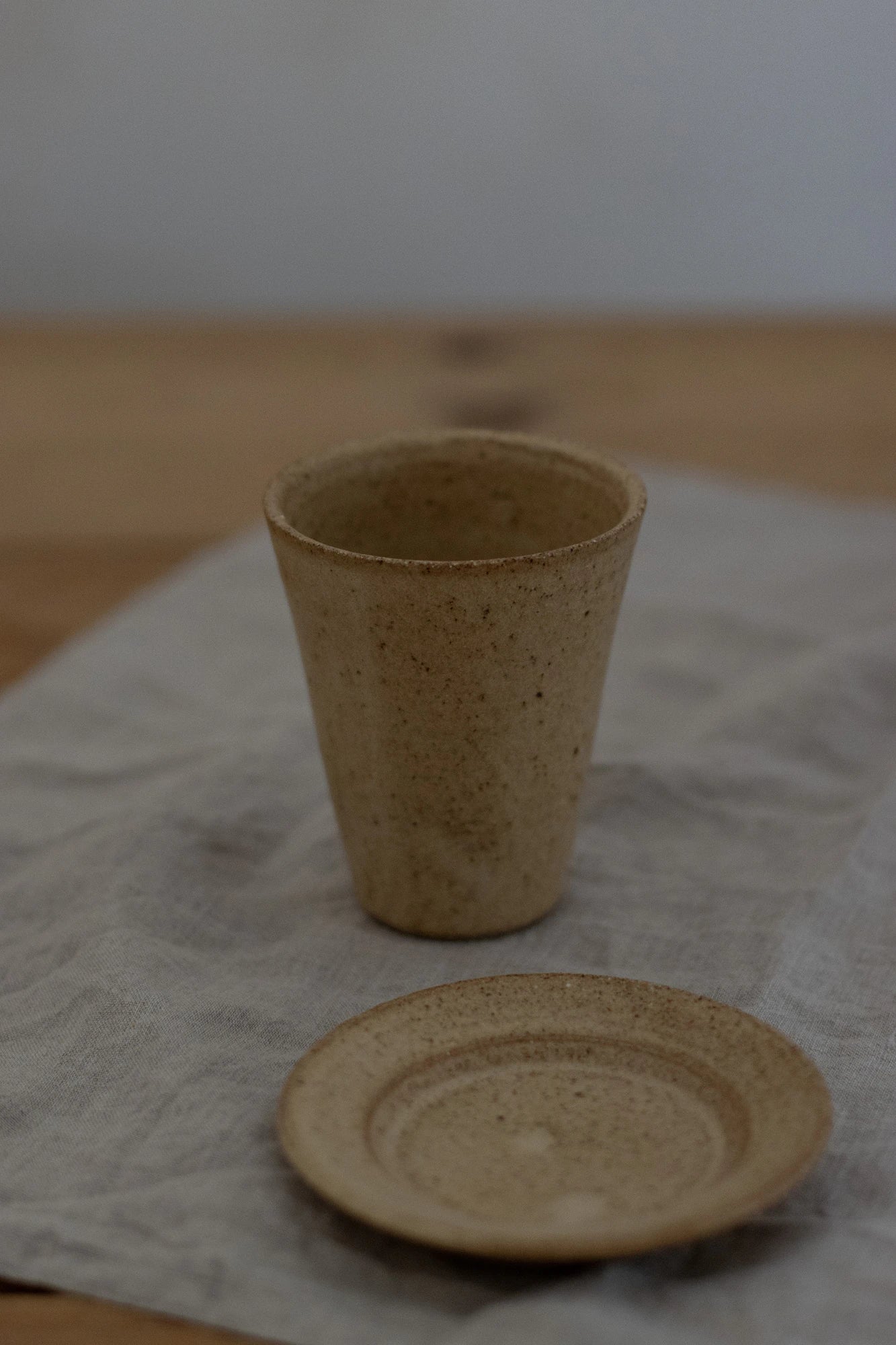 Tall Cup & Saucer in Hay Glaze by Blanc Ceramics - Lifestory