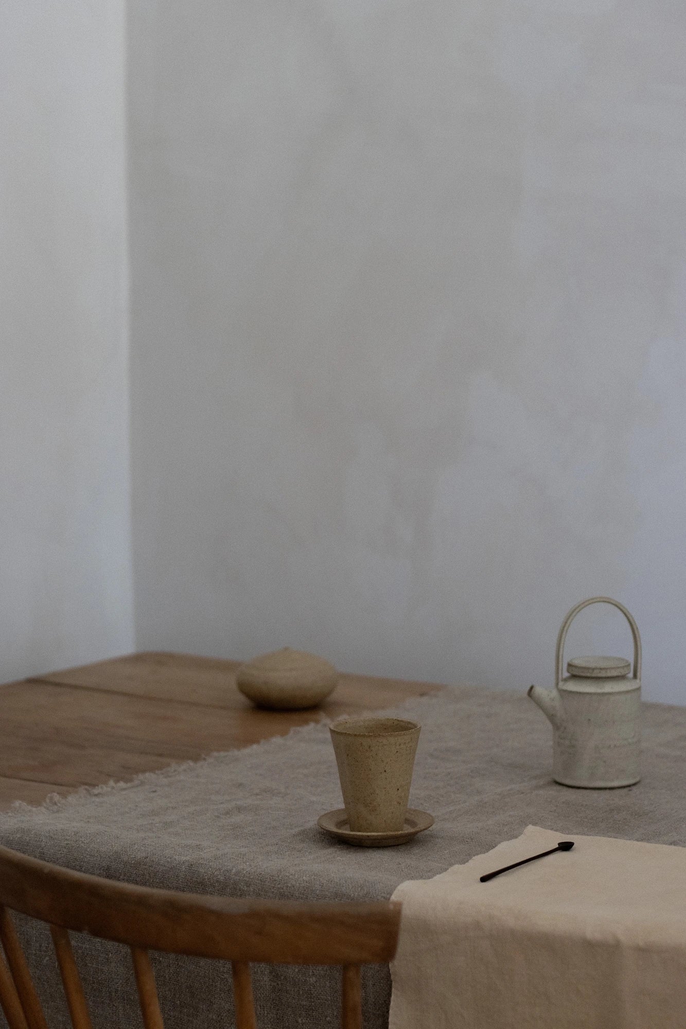 Tall Cup & Saucer in Hay Glaze by Blanc Ceramics - Lifestory