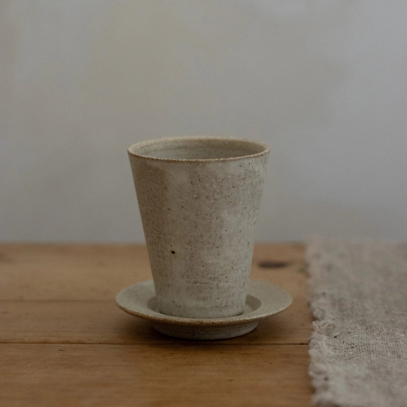 Tall Cup & Saucer in Stone Glaze by Blanc Ceramics - Lifestory