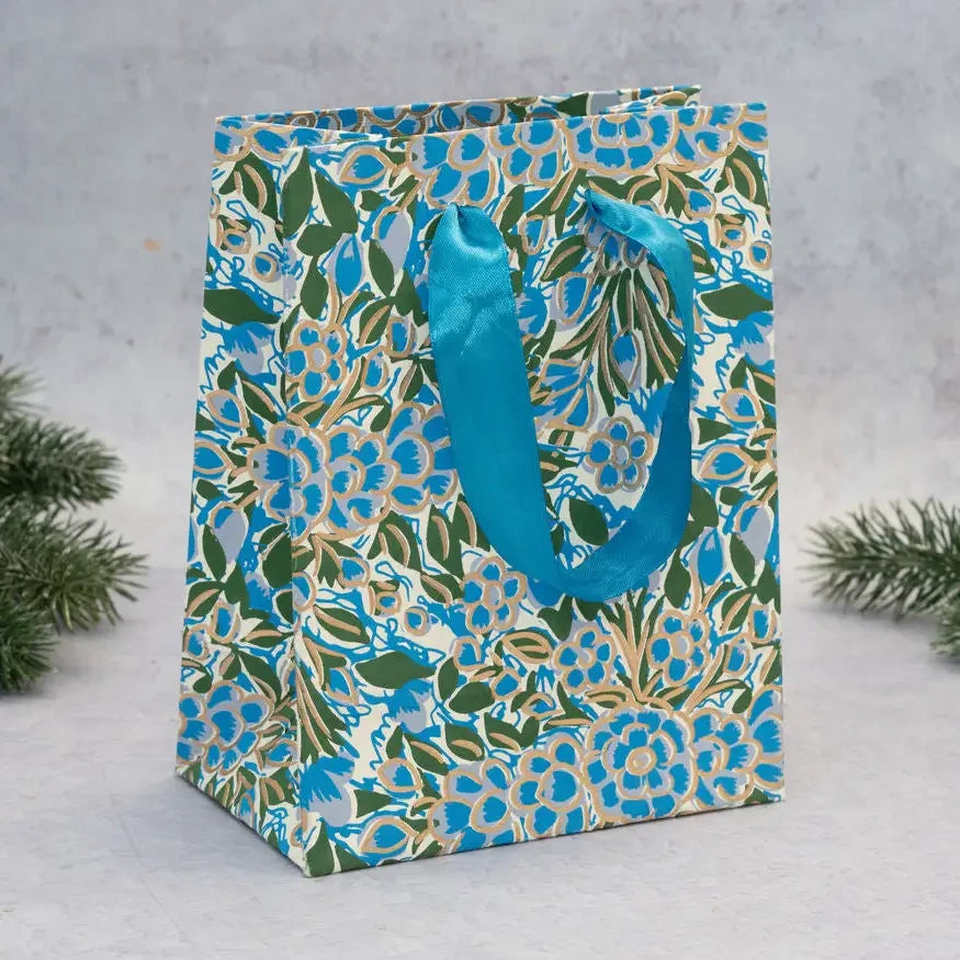 Small Gift Bag - Handcrafted Paper & Recycled Fabric in Various Patterns