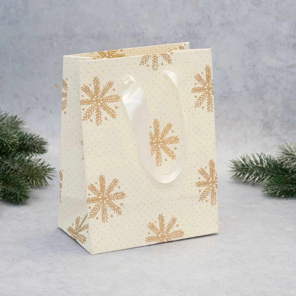Small Gift Bag - Handcrafted Paper & Recycled Fabric in Various Patterns