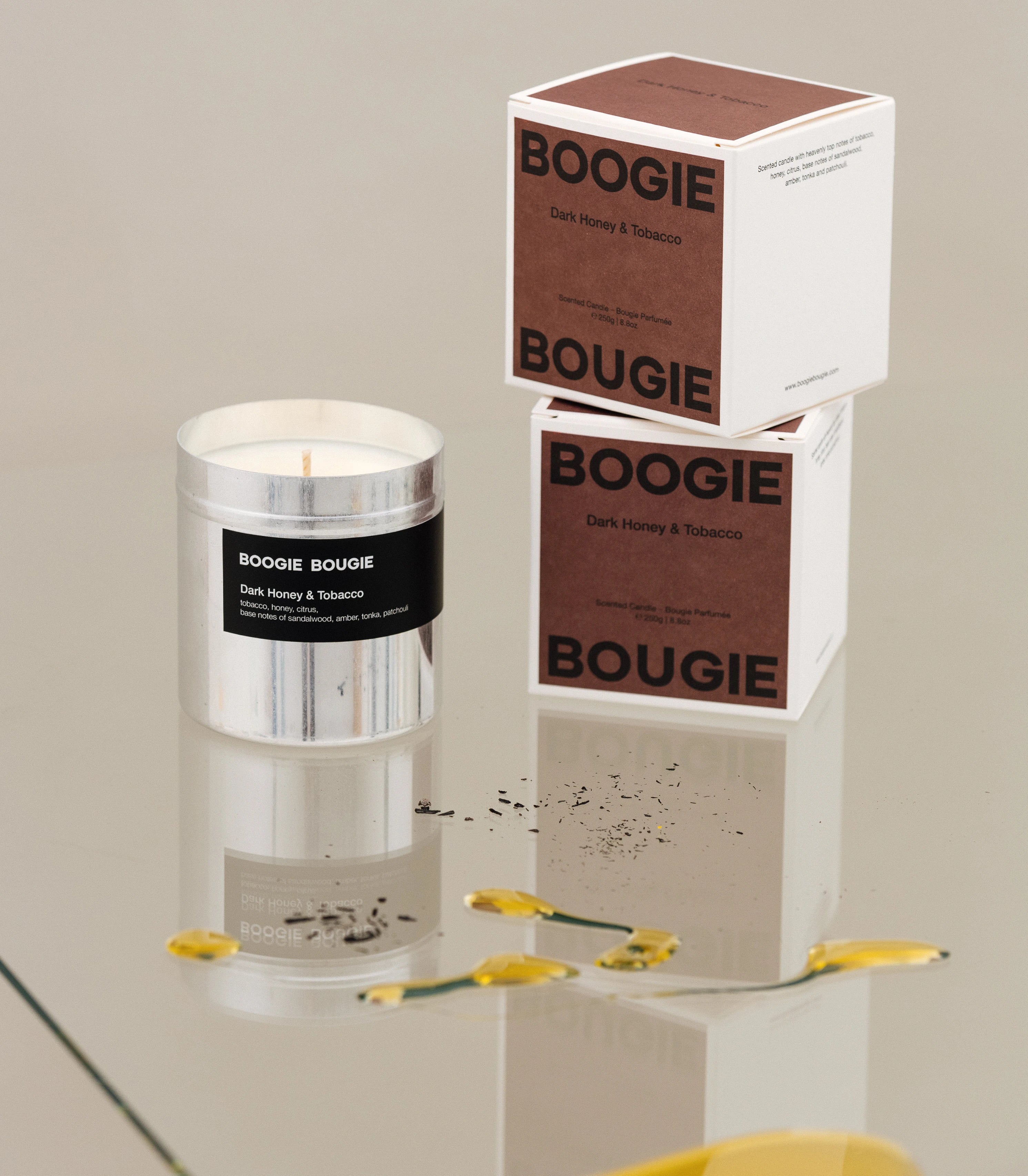 Boogie Bougie Dark Honey & Tobacco 250g Scented Soy Wax Candle - Lifestory