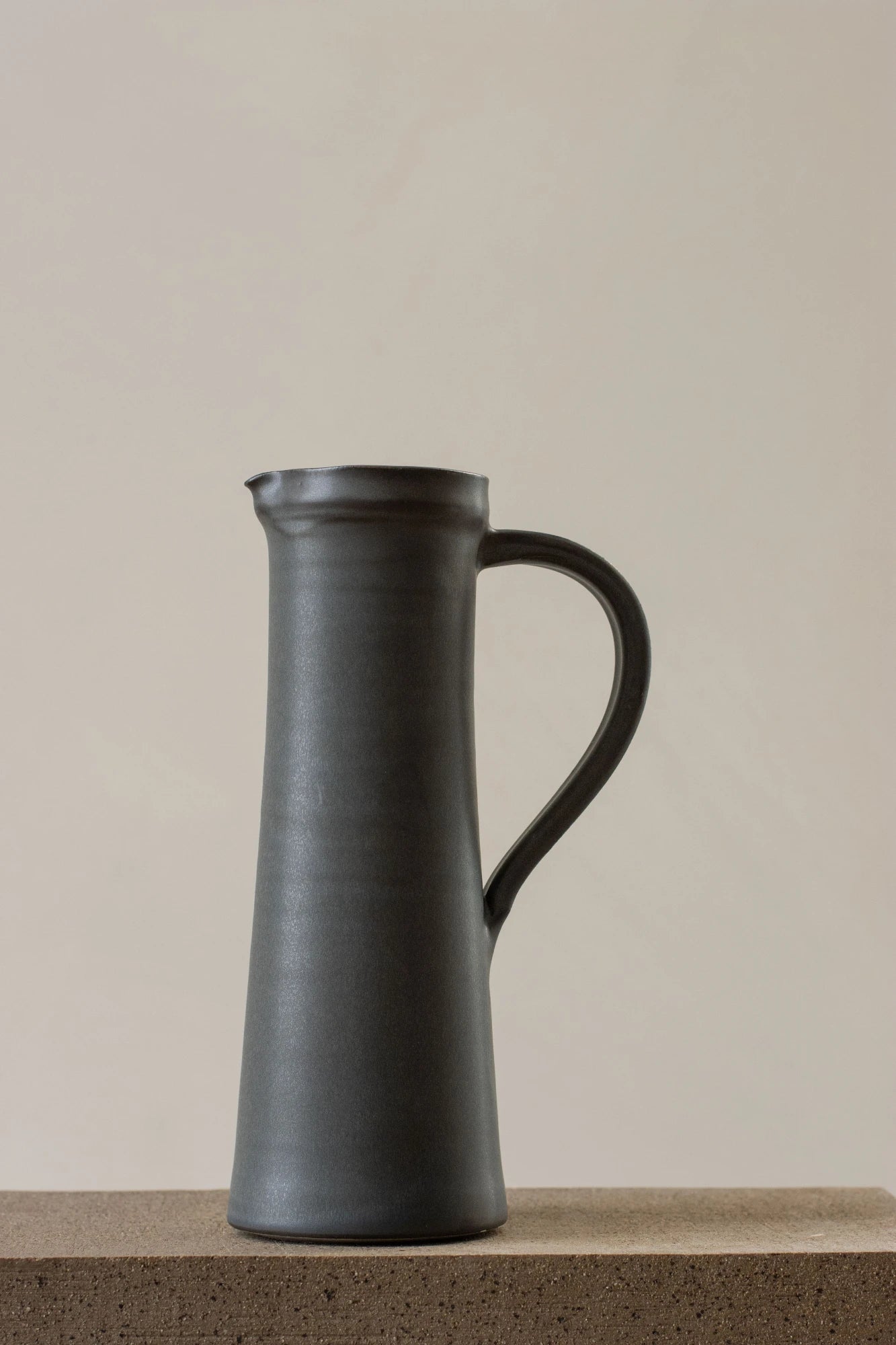 Extra Tall Handled Jug | Nightshade Blue Glaze | by Borja Moronta