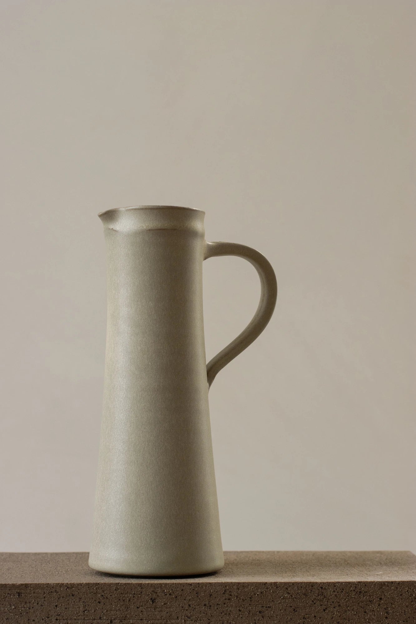 Extra Tall Handled Jug | Pearl Grey Glaze Number 2 | by Borja Moronta
