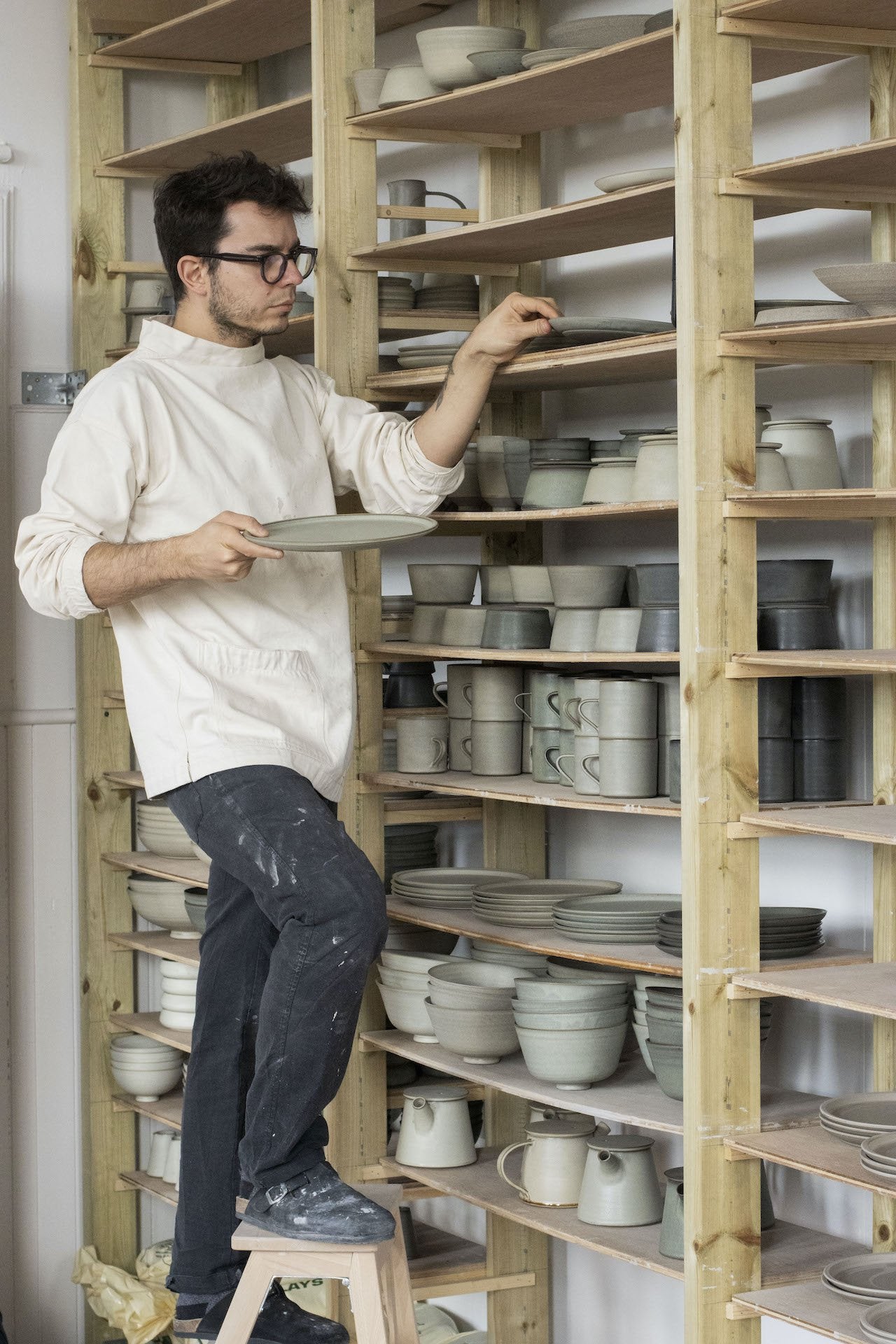 Large Flared Mug with Handle | Off-White | by Borja Moronta - Lifestory - Borja Moronta