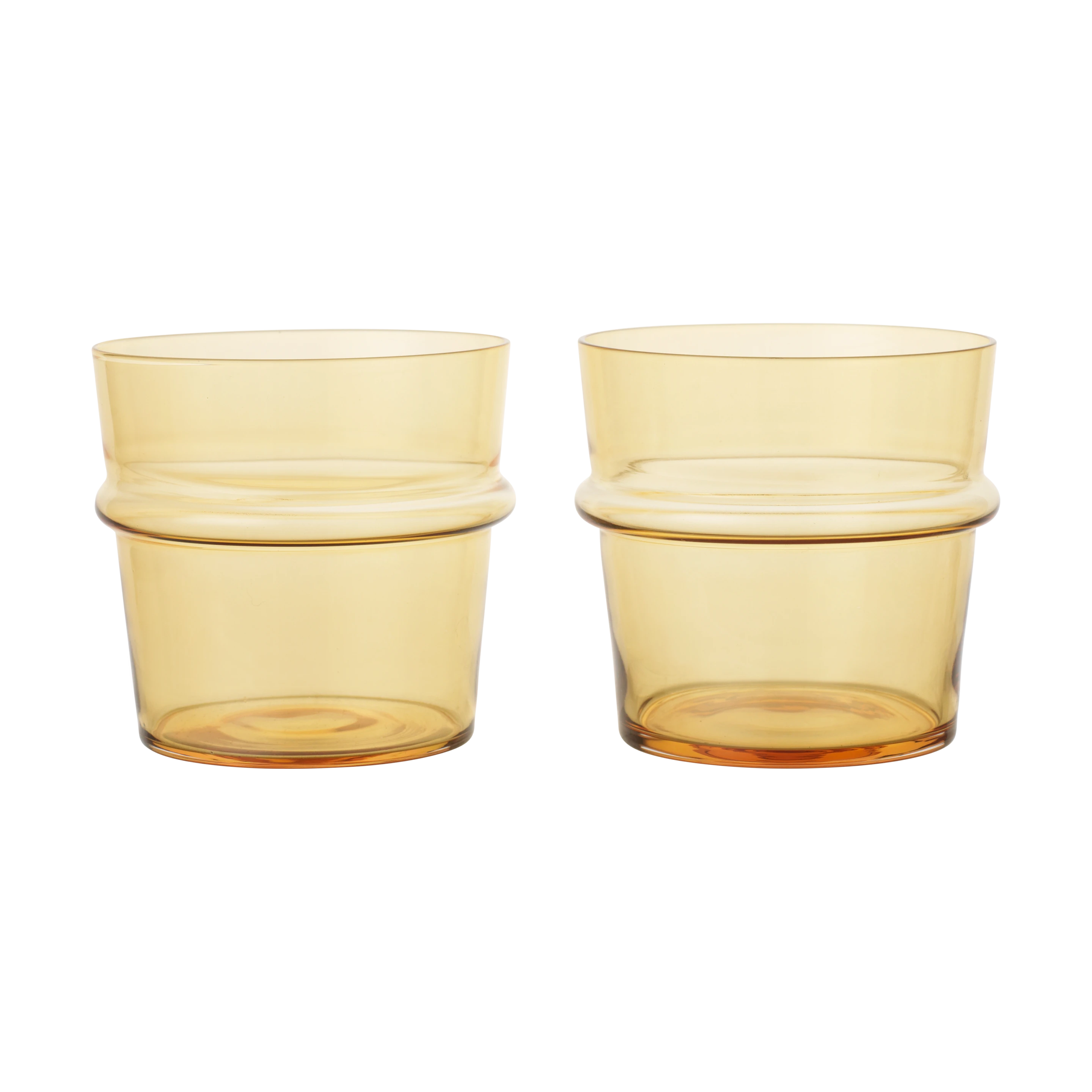 Ferm Living Set of 2 Boya Low Glasses - Yellow | Lifestory