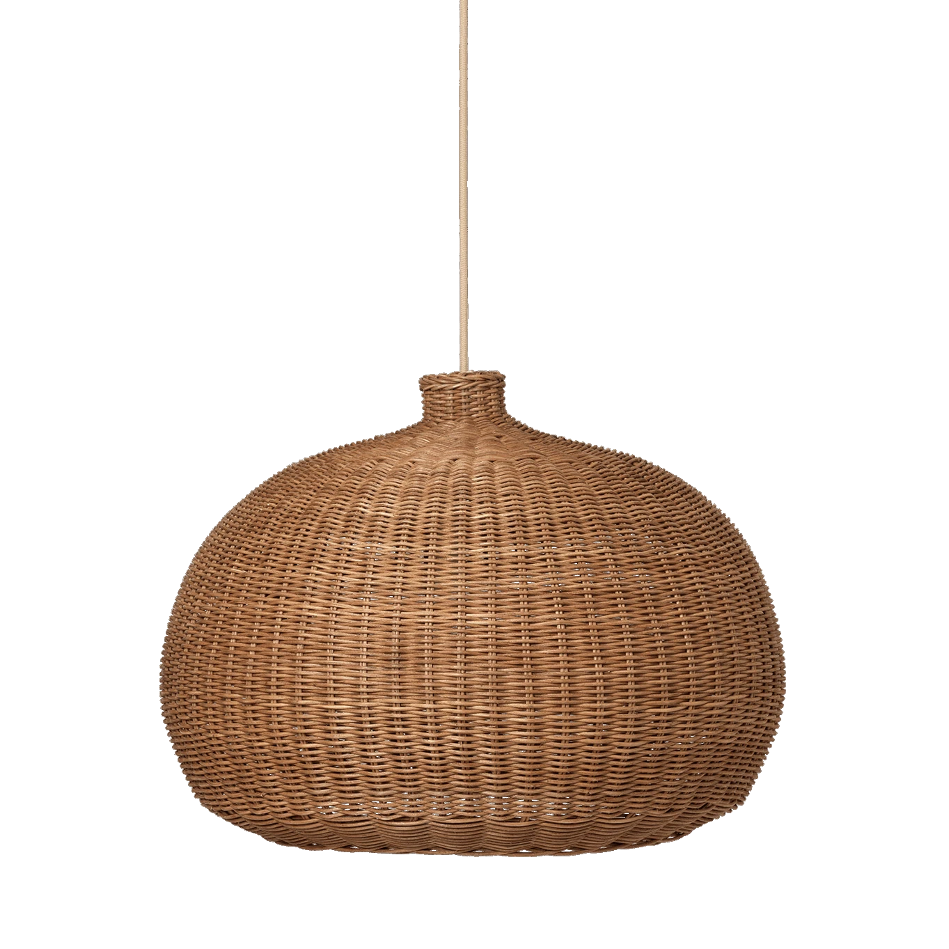Braided Belly Lampshade | Natural Rattan | by ferm Living - Lifestory