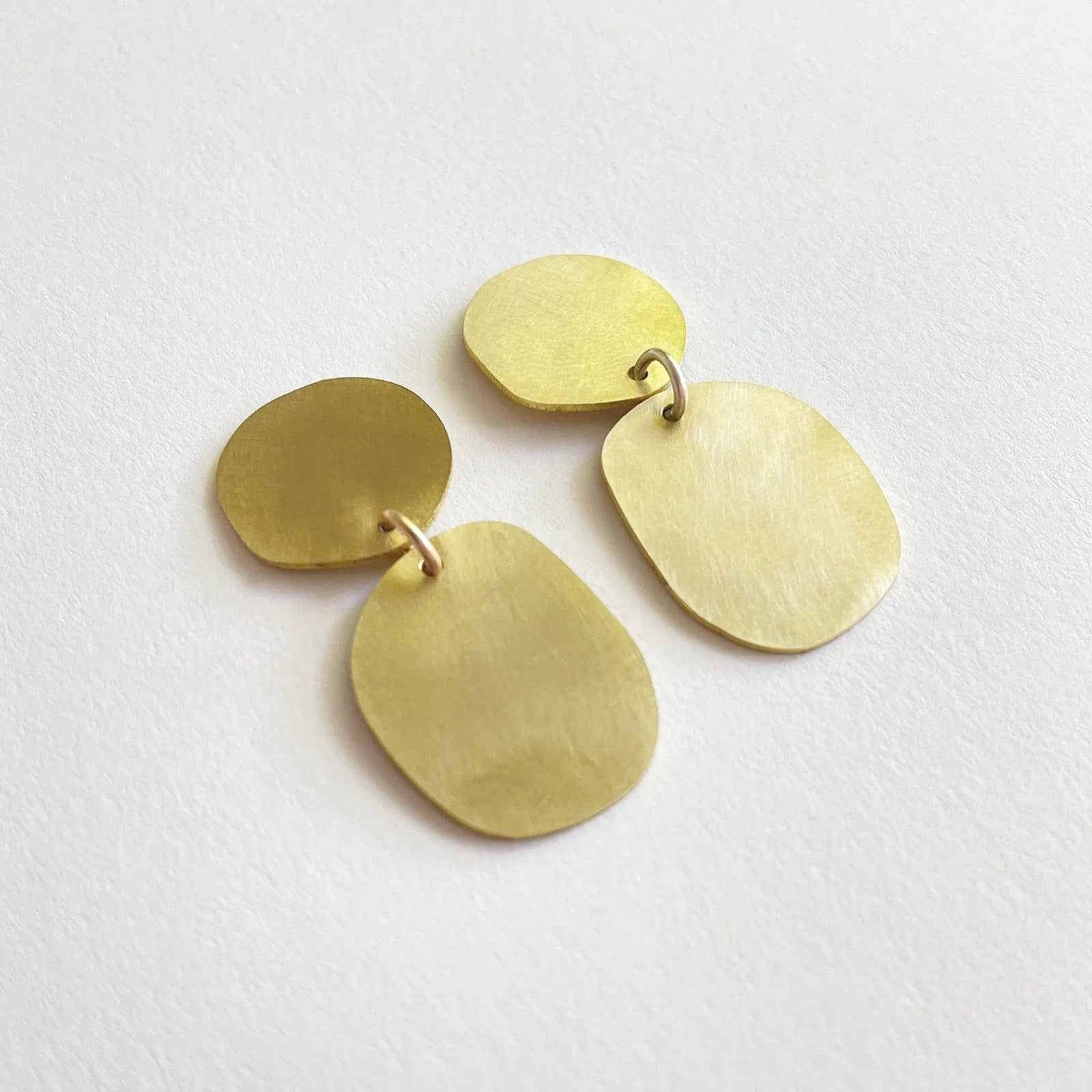 Brass Cobble Earrings by Tom Pigeon | Lifestory