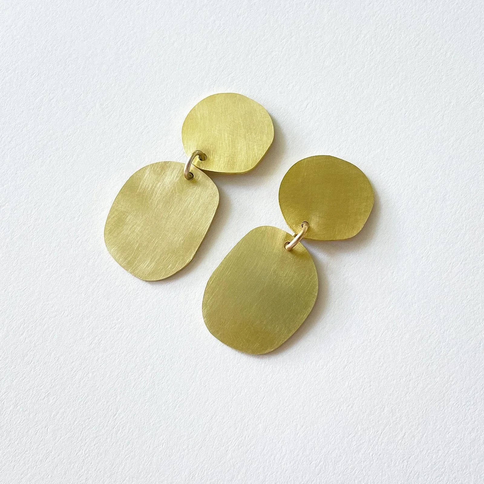 Brass Cobble Earrings by Tom Pigeon | Lifestory