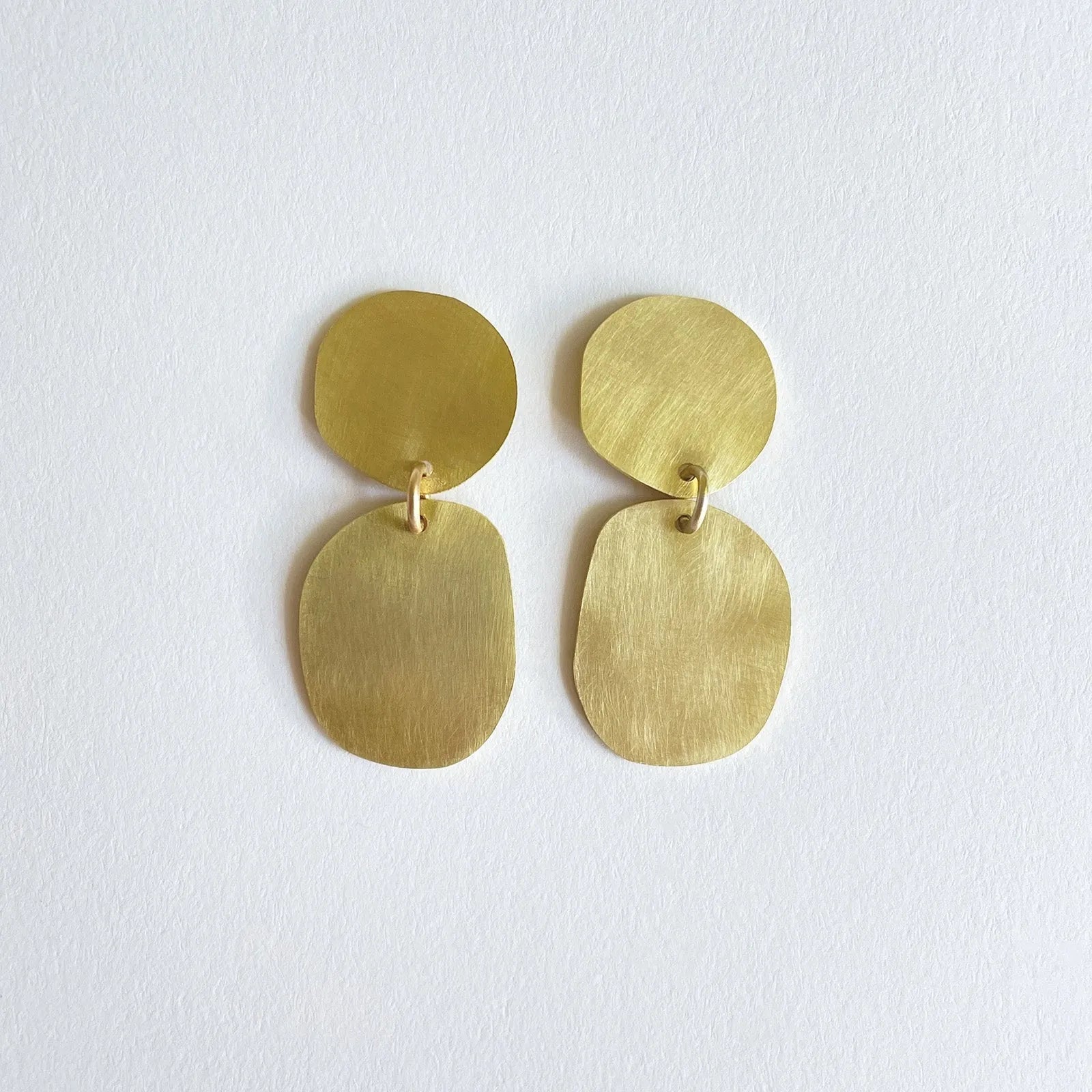Brass Cobble Earrings by Tom Pigeon | Lifestory