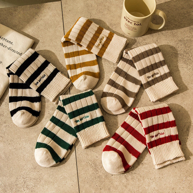 Vintage Stripe Unisex Socks | Various Colours | by Happy Knits - Lifestory