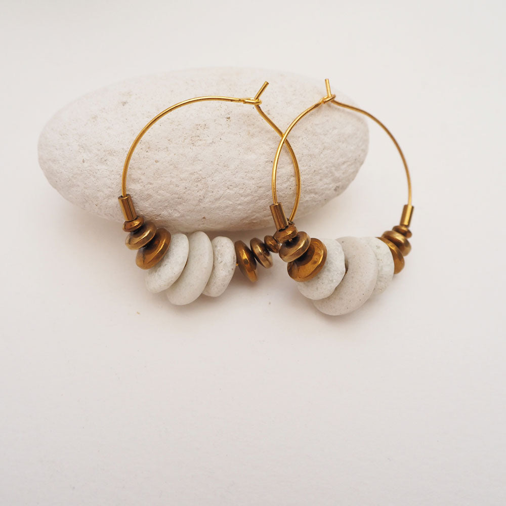 Consta Krobo Hoops | Gold Plate, Glass & Brass | by brass+bold - Lifestory - brass+bold