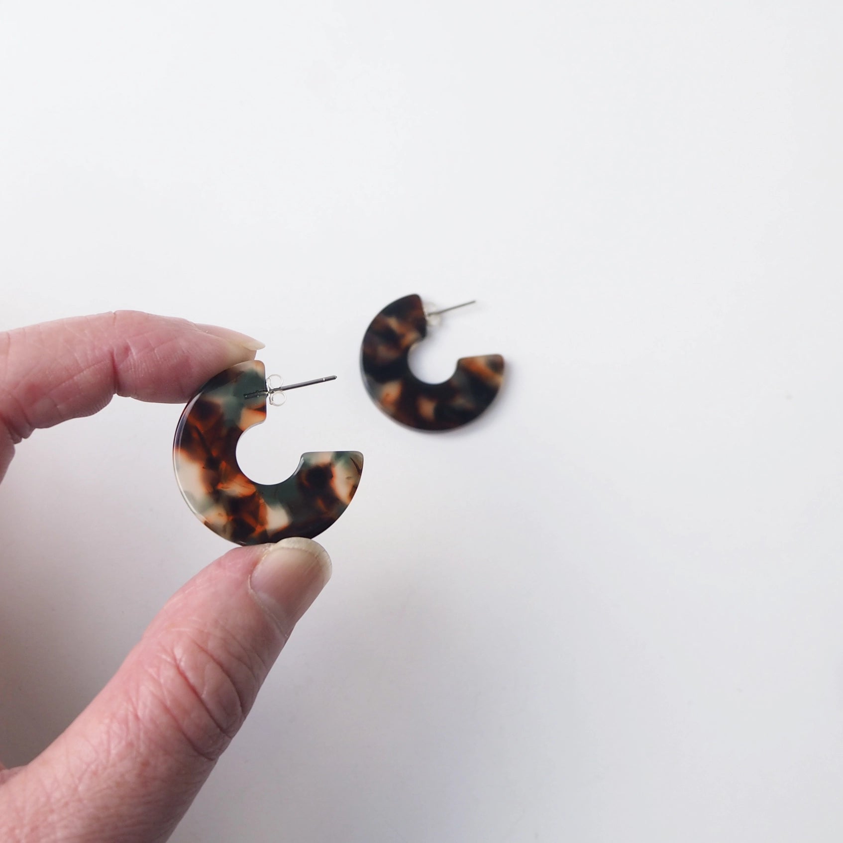 Foret Statement Hoop Earrings | Forest Tortoiseshell | by Custom Made - Lifestory