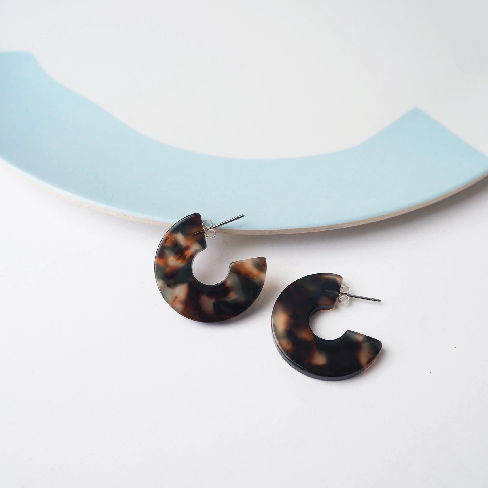 Foret Statement Hoop Earrings | Forest Tortoiseshell | by Custom Made - Lifestory