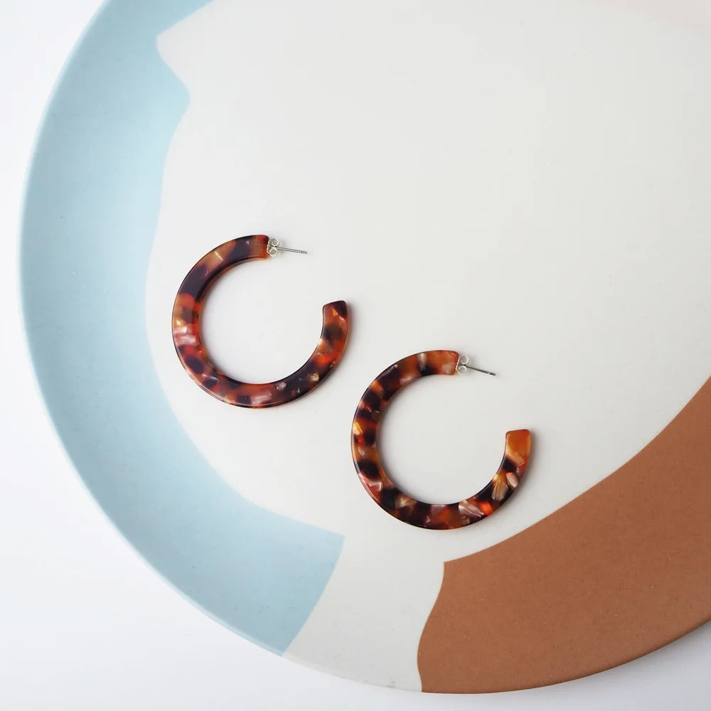 Rosa Statement Hoop Earrings | Tortoiseshell | by Custom Made - Lifestory