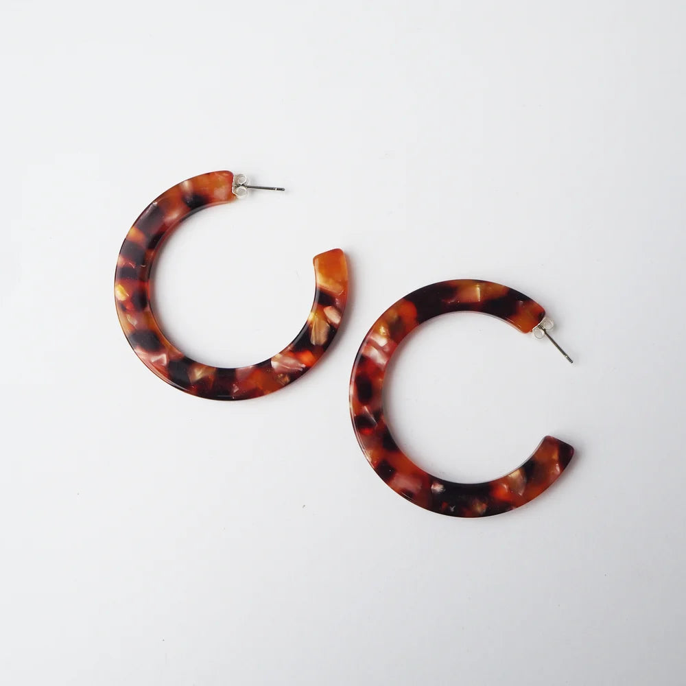 Rosa Statement Hoop Earrings | Tortoiseshell | by Custom Made - Lifestory