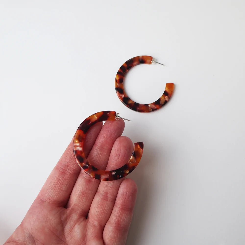 Rosa Statement Hoop Earrings | Tortoiseshell | by Custom Made - Lifestory